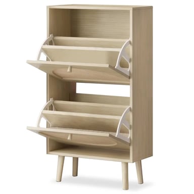 ZAPATERA R&R MUEBLES VENTURA ARENA NÓRDICA 2 CAJONES - 2