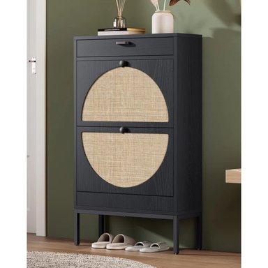 ZAPATERA R&R MUEBLES MERINO NEGRO NÓRDICA