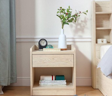 VELADOR R&R MUEBLES MODERNO SOPHIA 1 CAJÓN BEIGE