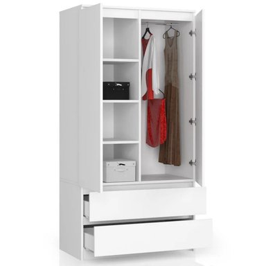 ROPERO R&R MUEBLES MODERNO REN 2 PUERTAS 2 CAJONES BLANCO - 2