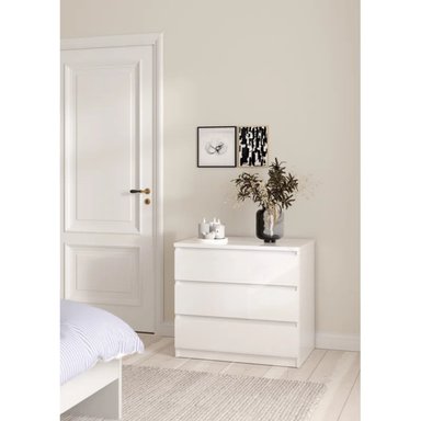 COMODA R&R MUEBLES SANDOVAL MODERNA 3 CAJONES BLANCO