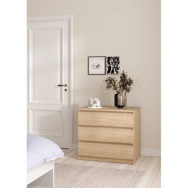 COMODA R&R MUEBLES SANDOVAL MODERNA 3 CAJONES MARRON CLARO