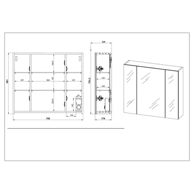 MUEBLE BAÑO R&R SASHA BLANCO MODERNO COLECCION VOLDIGOAD - 3