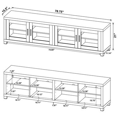 MUEBLE PARA TV R&R MUEBLES LEONOR 55' MODERNO 200 CM MARRÓN - 4