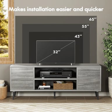 MUEBLE PARA TV R&R MUEBLES ELI 55' VINTAGE GRIS - 2