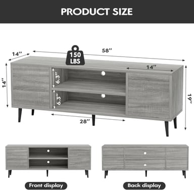 MUEBLE PARA TV R&R MUEBLES ELI 55' VINTAGE GRIS - 4
