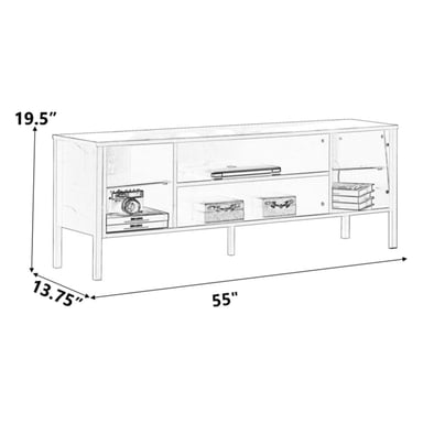 MUEBLE PARA TV R&R MUEBLES MELVA 55' ESTILO INDUSTRIAL - 3