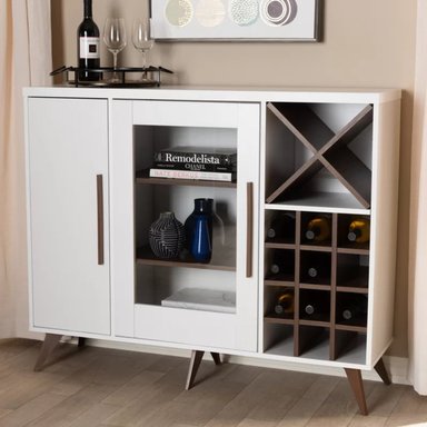 MUEBLE BAR R&R MUEBLES LOBATON MODERNO BLANCO - 1
