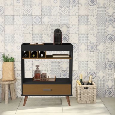 MUEBLE BAR R&R MUEBLES DAVID VINTAGE NEGRO