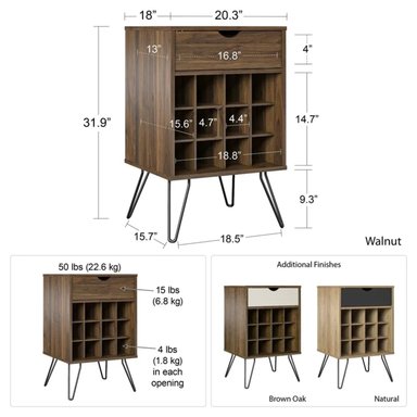 MUEBLE BAR R&R MUEBLES SOA MODERNO MARRON - 3