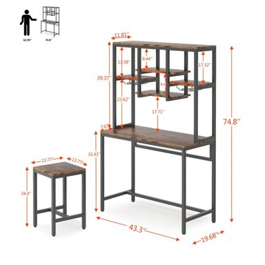 MUEBLE DE BAR MODERNO CORINA MARRÓN/NEGRO RYR MUEBLES - 3
