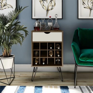 MUEBLE BAR R&R MUEBLES SOA MODERNO MARRON BLANCO