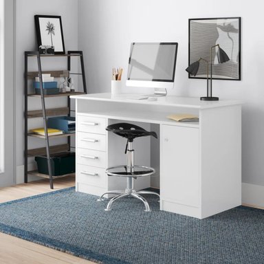 ESCRITORIO MODERNO R&R MUEBLES FAY 126 CM X 55 CM BLANCO