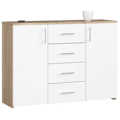 APARADOR R&R MUEBLES KISHIKOJI MODERNO DUNA 4 CAJONES MULTICOLOR BLANCO