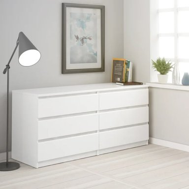 COMODA R&R MUEBLES SAGARA MODERNA 6 CAJONES BLANCO