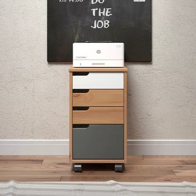 ARCHIVADOR R&R MUEBLES NATSUMI 32 CM X 38 CM ARCHIVADO MODERNO MARRON, BLANCO Y NEGRO