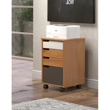 ARCHIVADOR R&R MUEBLES NATSUMI 32 CM X 38 CM ARCHIVADO MODERNO MARRON, BLANCO Y NEGRO - 2