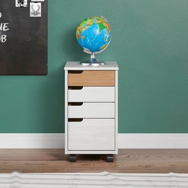 ARCHIVADOR R&R MUEBLES NATSUMI 32 CM X 38 CM ARCHIVADO MODERNO BLANCO Y MARRON