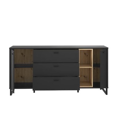 APARADOR R&R MUEBLES HIROTO MODERNO NEGOR 3 CAJONES MULTICOLOR MARRON - 2