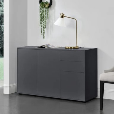 APARADOR R&R MUEBLES TOKISAKI MODERNO 2 CAJONES NEGRO