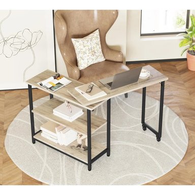 ESCRITORIO PLEGABLE R&R MUEBLES HITOMY 80 CM X 30 CM MARRÓN CLARO/NEGRO - 2