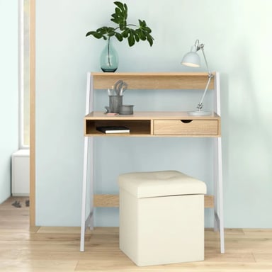 ESCRITORIO MODERNO R&R MUEBLES MIZU 80 CM X 50 CM MARRÓN CLARO - 1