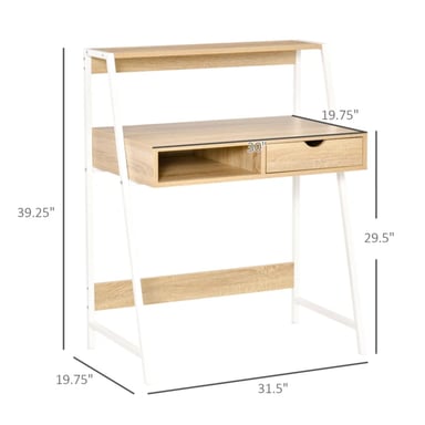 ESCRITORIO MODERNO R&R MUEBLES MIZU 80 CM X 50 CM MARRÓN CLARO - 2