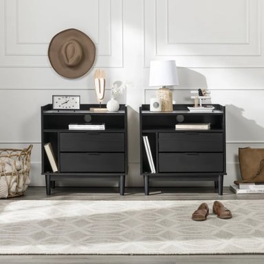 PACK X 2 VELADORES MODERNO ZAMORA NEGRO RYR MUEBLES