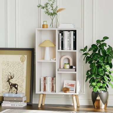 ESTANTE LIBRERO R&R MUEBLES VELARDE BLANCO VINTAGE 50 CM