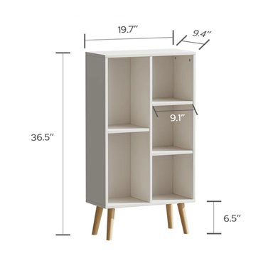 ESTANTE LIBRERO R&R MUEBLES VELARDE BLANCO VINTAGE 50 CM - 2