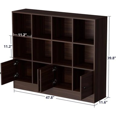 ESTANTE LIBRERO R&R MUEBLES MAJU MARRÓN MODERNO 4 PUERTAS - 2