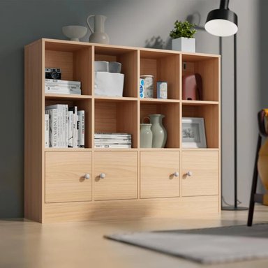 ESTANTE LIBRERO R&R MUEBLES MAJU MARRÓN CLARO MODERNO 4 PUERTAS