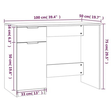 ESCRITORIO MODERNO R&R MUEBLES AIZEN 100 CM X 50 CM DUNA - 3