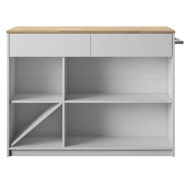 ISLA DE COCINA R&R MUEBLES RAIZA 2 CAJONES MODERNA BLANCO 10 CM RYR MUEBLES - 3