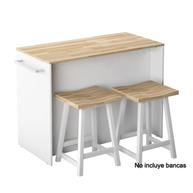 ISLA DE COCINA R&R MUEBLES RAIZA 2 CAJONES MODERNA BLANCO 10 CM RYR MUEBLES - 4