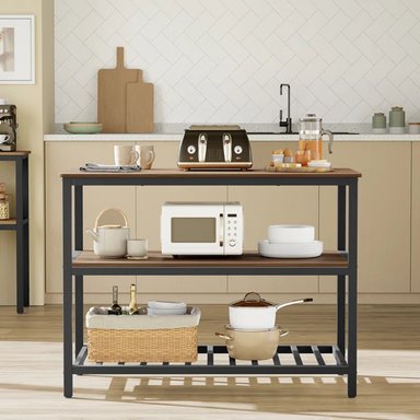 ISLA DE COCINA R&R MUEBLES ALESSIO MODERNA MARRÓN/NEGRO RYR MUEBLES - 2