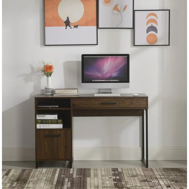 ESCRITORIO MODERNO R&R MUEBLES PRADO 120 CM X 45 CM MARRÓN 1 PUERTA 1 CAJÓN - 1