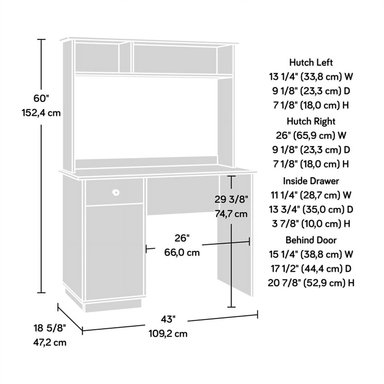ESCRITORIO MODERNO R&R MUEBLES TEODORO 109 CM X 47 CM MARRÓN ALTO 152 - 4