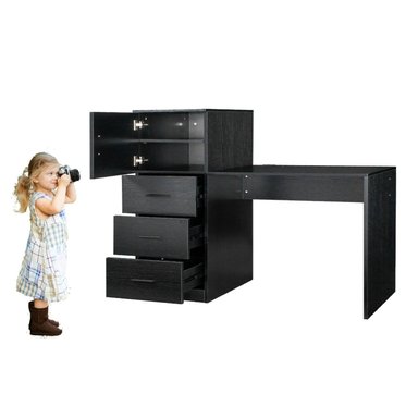 ESCRITORIO MODERNO R&R MUEBLES GRECIA 102 CM X 49 CM NEGRO - 2