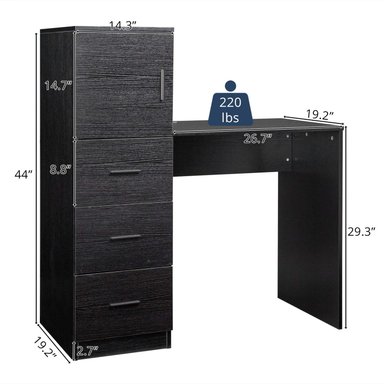 ESCRITORIO MODERNO R&R MUEBLES GRECIA 102 CM X 49 CM NEGRO - 3