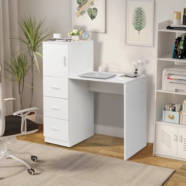 ESCRITORIO MODERNO R&R MUEBLES GRECIA 102 CM X 49 CM BLANCO