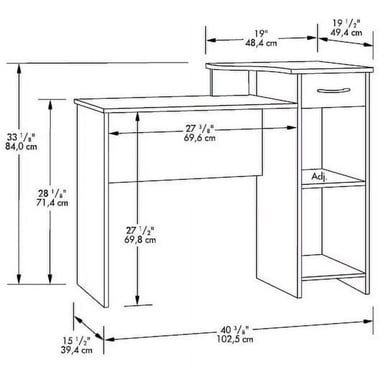 ESCRITORIO MODERNO R&R MUEBLES MÉNDEZ 102.5 CM X 49 CM MARRÓN - 4