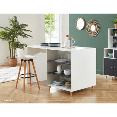 MUEBLE DE COCINA R&R MUEBLES KOMEKKO MODERNO BLANCO Y NEGRO RYR MUEBLES