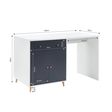 MUEBLE DE COCINA R&R MUEBLES KOMEKKO MODERNO BLANCO Y NEGRO RYR MUEBLES - 3