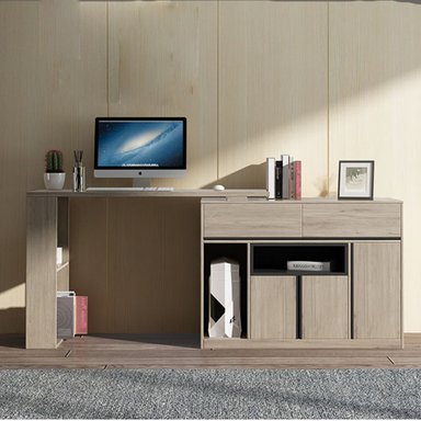 ESCRITORIO MODERNO R&R MUEBLES DASSO 120 CM X 45 CM MARRÓN CLARO EXPANDIBLE