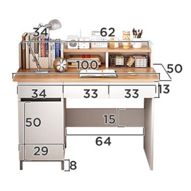 ESCRITORIO MODERNO R&R MUEBLES MAGUI 100 CM X 50 CM BLANCO - 2