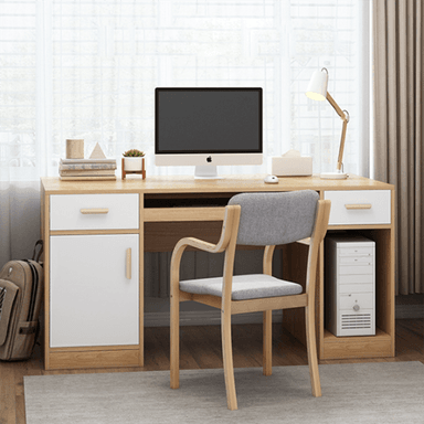 ESCRITORIO MODERNO R&R MUEBLES GASPAR 140 CM X 50 CM MARRÓN CLARO