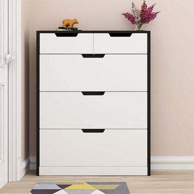 ZAPATERA R&R MUEBLES MEGAN NEGRO MODERNA BLANCO