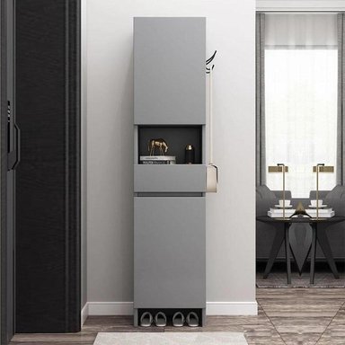 ZAPATERA R&R MUEBLES ZENDA GRIS OSCURO MODERNA ALTO 180CM