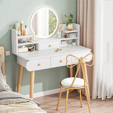 TOCADOR R&R MUEBLES CAJAMARCA BLANCO VINTAGE CON ESPEJO LUZ LED 100CM